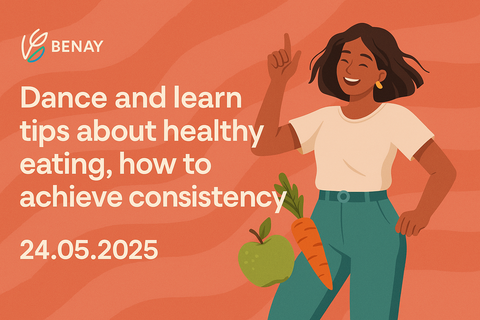 Dance and learn tips about healthy eating, how to achieve consistency.